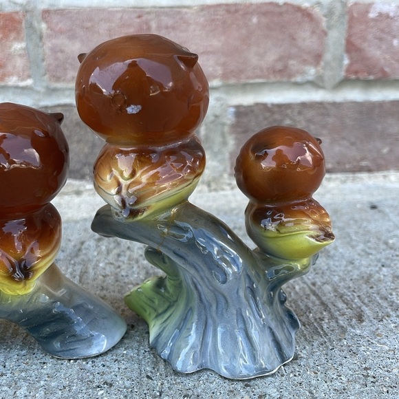 Vintage Norcrest Owl Family on an Acorn Tree Branch - Picture 8 of 9